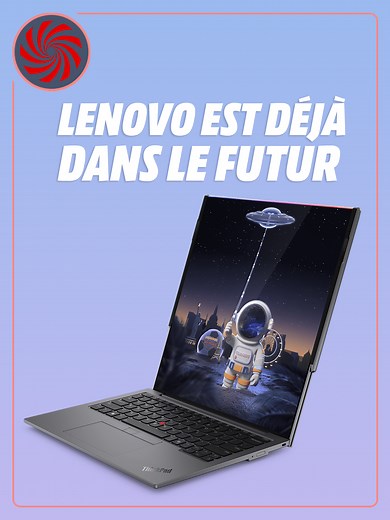 Tu pourras bientôt t'acheter un PC portable bien compact et quand même profiter d'un écran de fou 👀 Lenovo présente ses dernières innovations au CES à Las Vegas, et cet OLED dépliable a bien la classe! ✨ Encore un peu de patience, ça arrive 🙏 #lenovo #ces #ces2026
