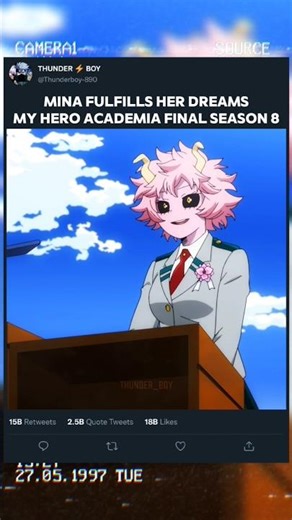Mina fulfills her dreams || Boku no Hero Academia S8#myheroacademia #mina #deku