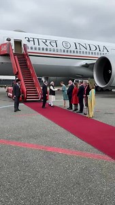 PM Narendra Modi accorded special welcome by Denmark PM Mette Frederiksen at the airport. | Prasar Bharati News Services