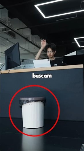 This trash can picks up trash from the air.