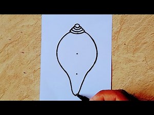 How to draw a conch shell with using dots // Conch Rangoli// Easy shankha drawing // #conchshell