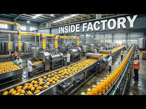 Inside a Mango Juice Factory 🥭 | From Farm to Bottle (Full Process)