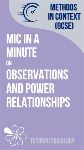 tutor2u Sociology on Instagram: "Don't forget on the GCSE paper there are 4-markers that require you to know and understand the research methods in context - lucky for you each day at 3pm we will be sharing a 60 second methods in context summary to help you ace those 4-markers! #MICinaminute #methodsincontext #GCSESociology #GCSESociologyrevision #Sociologyrevision #tutor2usoc"