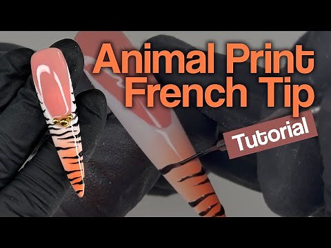 🐅 Animal Print French Tip Nail Art Tutorial | Tiger Print Design
