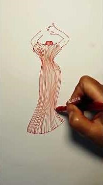 Fun and simple line drawings use toilet paper to draw a beautiful girl in blue cheongsam!