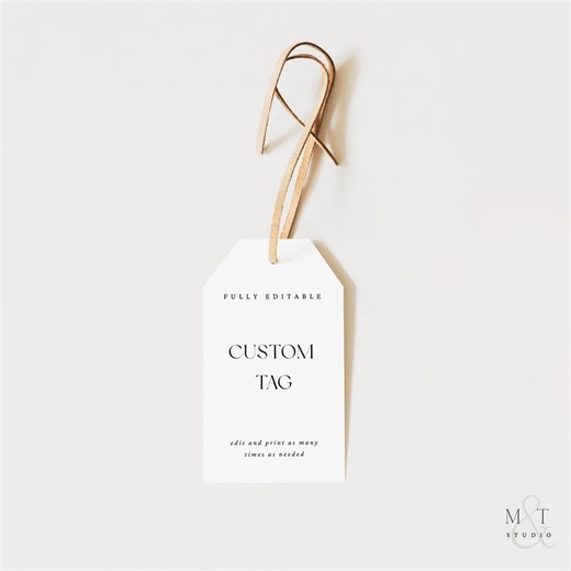 Editable Gift Tag Template | Minimalist Printable Canva Tag | Digital Download - Etsy Canada