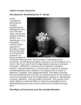 Failure in Character Education Worksheet Classwork, Homework
