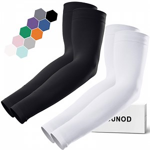 GOUNOD 2 Pairs Sun Protection Sleeves, Sleeves to Cover Arms for Men Women, Outdoor Nylon Cooling Arm Sleeves for Cycling Basketball Volleyball