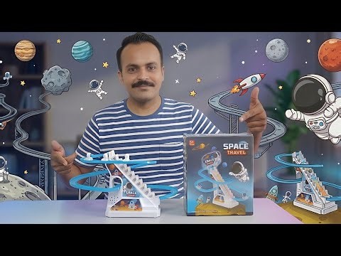 Space Travel Music Track Toy with Climbing Stairs, Lights & Music Slide Toy || Fun Spiral Track