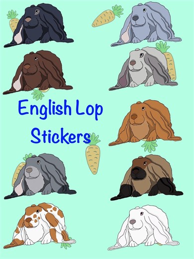 English Lop Rabbit Vinyl Weatherproof Sticker/ Charming Kawaii Pet Bunny Laptop Decal/ Animal Lover Memorial Gift - Etsy