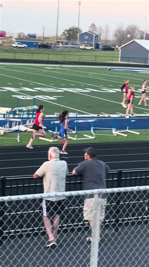 First track meet during 200 meter dash