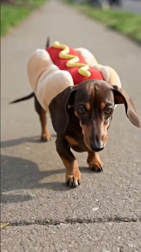 Tiny Dachshund in a Hot Dog Costume Goes for a Walk 🌭 | Cutest Thing You'll See Today