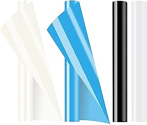 OFFNOVA Clear HTV Vinyl for Sublimation 2 Rolls, HTV Vinyl 2 Rolls - 12" X 6FT Upgraded Matte & Glossy Sublimation Vinyl - Wash Durable Clear Dye Sub HTV for Light-Colored Cotton Fabric