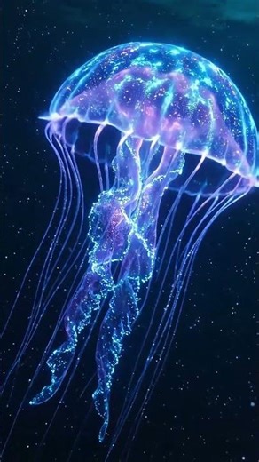 Dive into the deep ocean with this mesmerizing bioluminescent jellyfish loop. 🌊✨