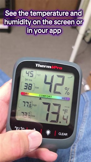 Keep your home comfortable and safe with the ThermPro Indoor Temperature & Humidity Monitor. Track real-time temperature and humidity levels right from your phone with the companion app, so you can adjust your environment for comfort, health, and protection of your home. Sleek, easy to read, and simple to use — perfect for bedrooms, living rooms, or anywhere you need precise climate control. #ThermPro #TemperatureMonitor #HumidityMonitor #SmartHome #IndoorComfort