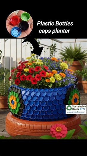 DIY Planter Using Plastic Caps #shorts #shortsviral #handmadeplanter #plasticbottle #garden