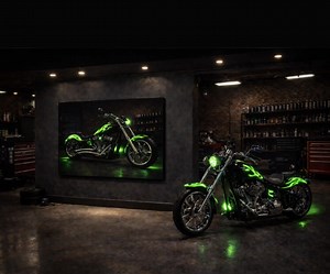 Green Neon Motorcycle Canvas Wall Art – Glowing Chopper Biker Art, Motorcycle Man Cave Decor, Custom Garage Wall Canvas - Etsy UK