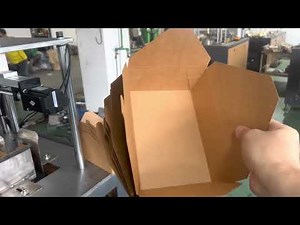 kraft food container box making machine with square bottom shape fast takeaway package