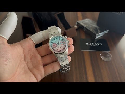 Batavi Marina Chronograph “Sunrise” Seagull ST1901 Movement Colorful dial Wrist Watch 38mm