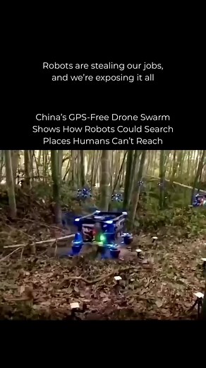 Chinese researchers demonstrated a swarm of autonomous drones flying through dense bamboo without pilots or GPS. The drones rely on onboard sensing and real-time control to avoid trees, react to tight gaps, and coordinate as a group while moving through a cluttered environment. This matters because GPS is not reliable everywhere. In forests, disaster zones, tunnels, or military-jammed areas, autonomous drone swarms like this could be used for search and rescue, inspection, and reconnaissance. #a