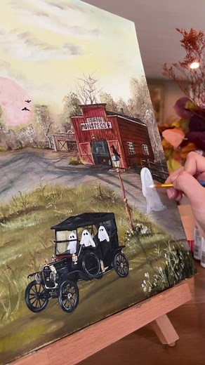 Let me get on this thrifted ghost painting trend 👻 | painting