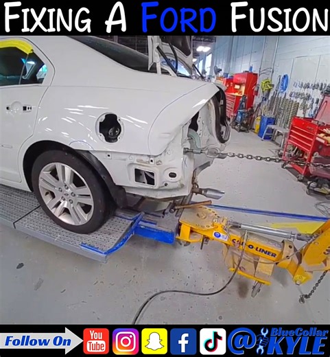 32K views · 399 reactions | This Ford Fusion got popped in the left tail light and ended up needing a few pulls to bring out the damage and get the tail light and bumper cover to fit correctly. Check out how it's done! #autobody #oddlysatisfying #collision #autorepair #craftsmanship | BluecollarKyle | Facebook