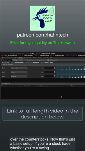 Filter for High Liquidity Stocks - Thinkorswim