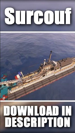 Surcouf Cruiser Submarine Built in Minecraft! #minecraft #submarine #minecraftbuilding #warships