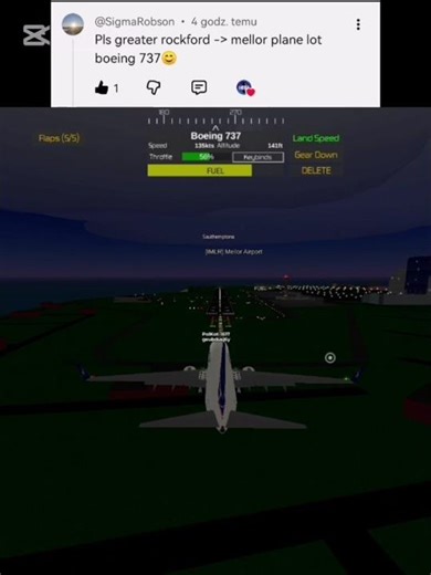 Comment next flight! #ptfs #roblox #game #landing #b737 #plane flight #comment #aviation #lot #like