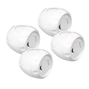 4 Pack Baby Safety Door Knob Locks, New Shape & Structure Design Child Door Knob Covers, Screw Thread Design, Reusable