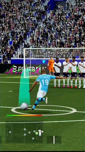🔥 Roberto Carlos Legendary Free Kick – The Impossible Curve Goal! #pes #football