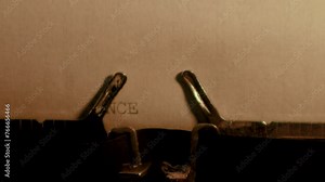 ONCE UPON A TIME typed words on a vintage typewriter. Close up. Antique Typewriter. Stock Video