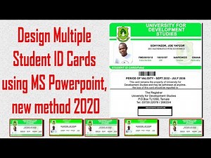 Design Multiple Student ID Card using MS Powerpoint, new method 2020