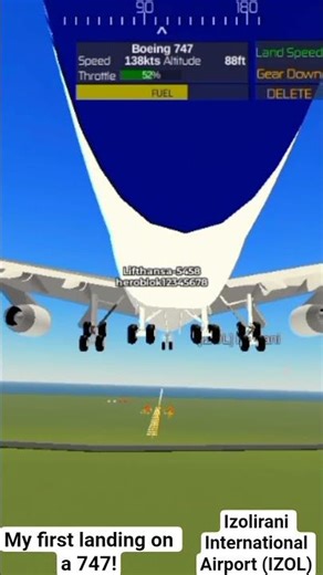 My first landing on 747! #roblox #aviation #aviation