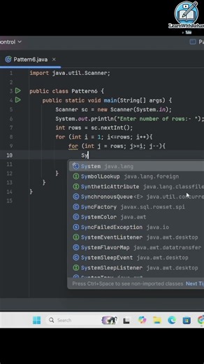Pattern #coding #learnwithrehan #java #programming #rehan #numbers #pattern #short #viral #trending