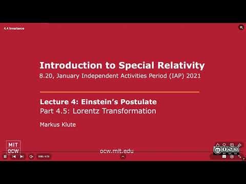 10. MIT opencourseware special relativity Complete