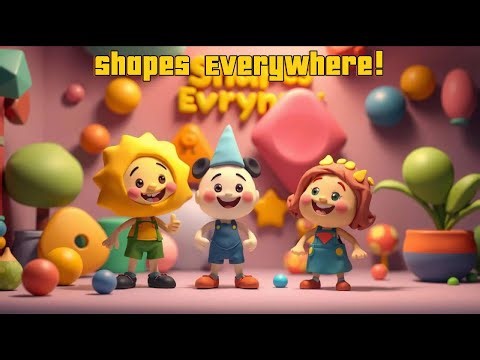 🟦🔺🟡 Shapes Everywhere! – Fun Shape Learning Song for Kids! | LaguLaguAnakKecil 😄✨