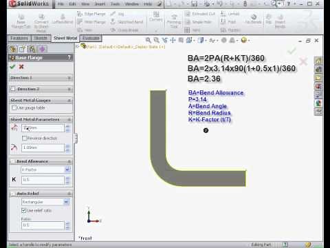 SolidWorks Tutorials - Sheet Metal 2012 - What is K Factor?