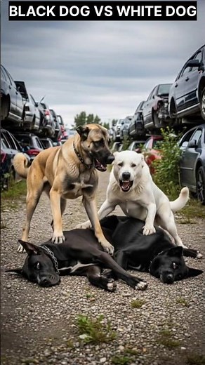 🔥 Black Dogs vs White Dogs | 2 vs 2 Ultimate Battle Showdown 🐶⚔️ #shorts #dog