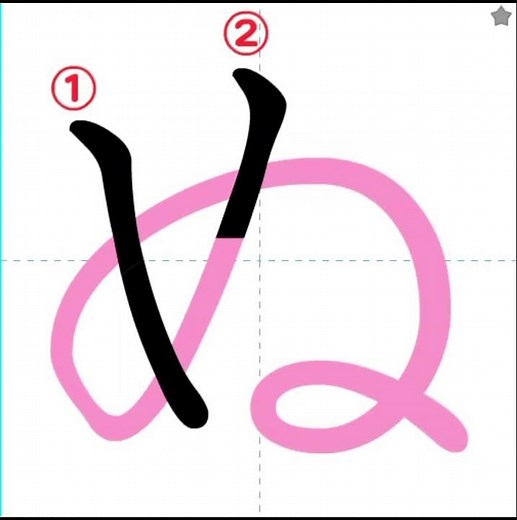 Hiragana. Como escrever Hiragana: Ordem dos traços(な、に、ぬ、ね、の)