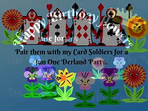 Alice in Wonderland Flowers With Faces: SVG, PNG, Pdf,mad Hatter Tea Party Decor - Etsy
