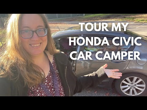 Tour My Honda Civic Car Camper || Living in a Car Full-Time
