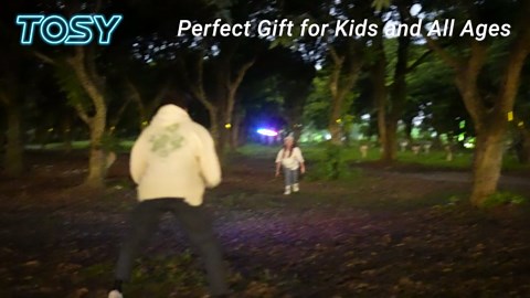 TOSY Flying Ring - 12 monocolor LEDs, Super Bright, Lost Mode, Auto Light Up, Christmas Stocking Stuffers Gift for Kid/Teen/Boy/Girl, Safe, Waterproof, Pool/Beach/Camping Toy (Blue)