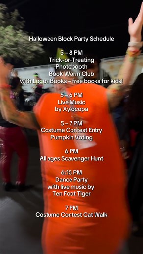 The Halloween Block Party is THIS Saturday, 10/25! Join us from 5-8 PM 🎃 Check out the party schedule here ⬇️ (activities are free!) 5 – 8 PM Trick-or-Treating Photobooth Book Worm Club with Logos Books – free books for kids! 5 – 6 PM Live Music by Xylocopa Member VIP Lounge – Co-op Members get a drink and snacks on us! Plus, the first 50 Members who enter get to spin the prize wheel 🥳 5 – 7 PM Costume Contest Entry Pumpkin Voting 6 PM All ages Scavenger Hunt 6:15 PM Dance Party with live musi