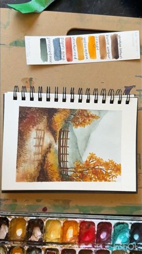 My latest fall landscape watercolor tutorial is live! Check it out on my channel now 🍁