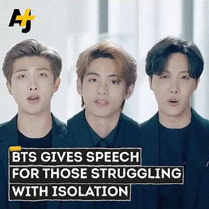 80K views · 1.2K reactions | "Life goes on, let's live on." BTS members spoke at the UN General Assembly for the first time since 2018 to comfort those struggling with loneliness during the pandemic and share their own experiences as well. | AJ+ | Facebook