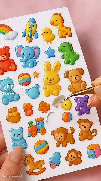 Engaging ASMR Colorful Toy Stickers Experience