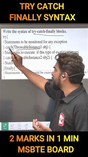 Try Catch Finally Syntax | V2V CLASS | In Hindi.