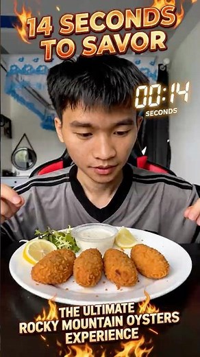 14s to savor: The ultimate Rocky Mountain oysters experience #asmrfood #viralfood #asmr