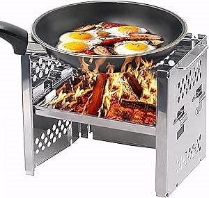 Unigear Wood Burning Camp Stoves Picnic BBQ Cooker/Potable Folding Stainless Steel Backpacking Stove